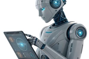 Futuristic Robot With Digital Tablet, Futuristic, Robot, Digital Tablet PNG Transparent Image and Clipart for Free Download