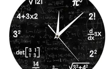 The Geeky Days Math Equations and Notations Mathematics Chalkboard Geek Battery Operated Wall Clock Silent Non-Ticking Quartz Clock Educational Gifts